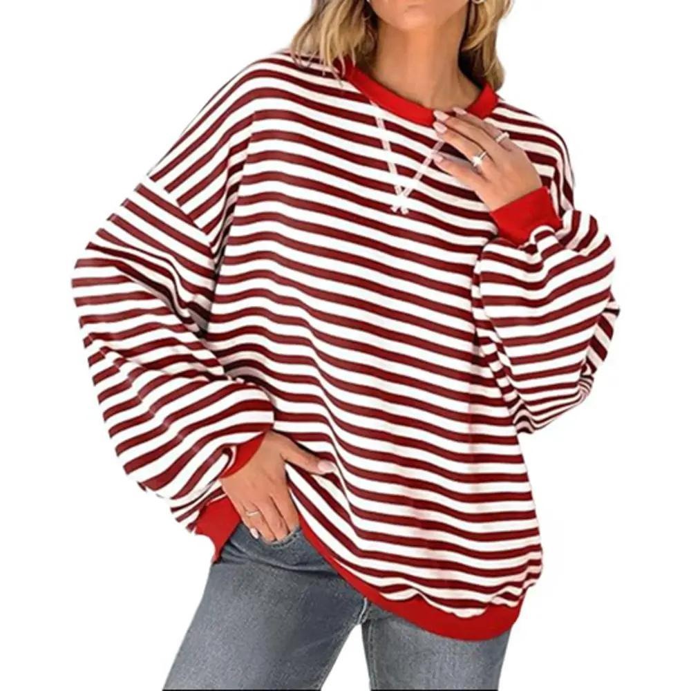 Women's Oversized Striped Sweatshirt