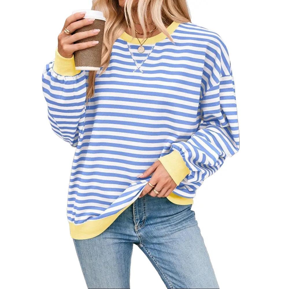 Women's Oversized Striped Sweatshirt